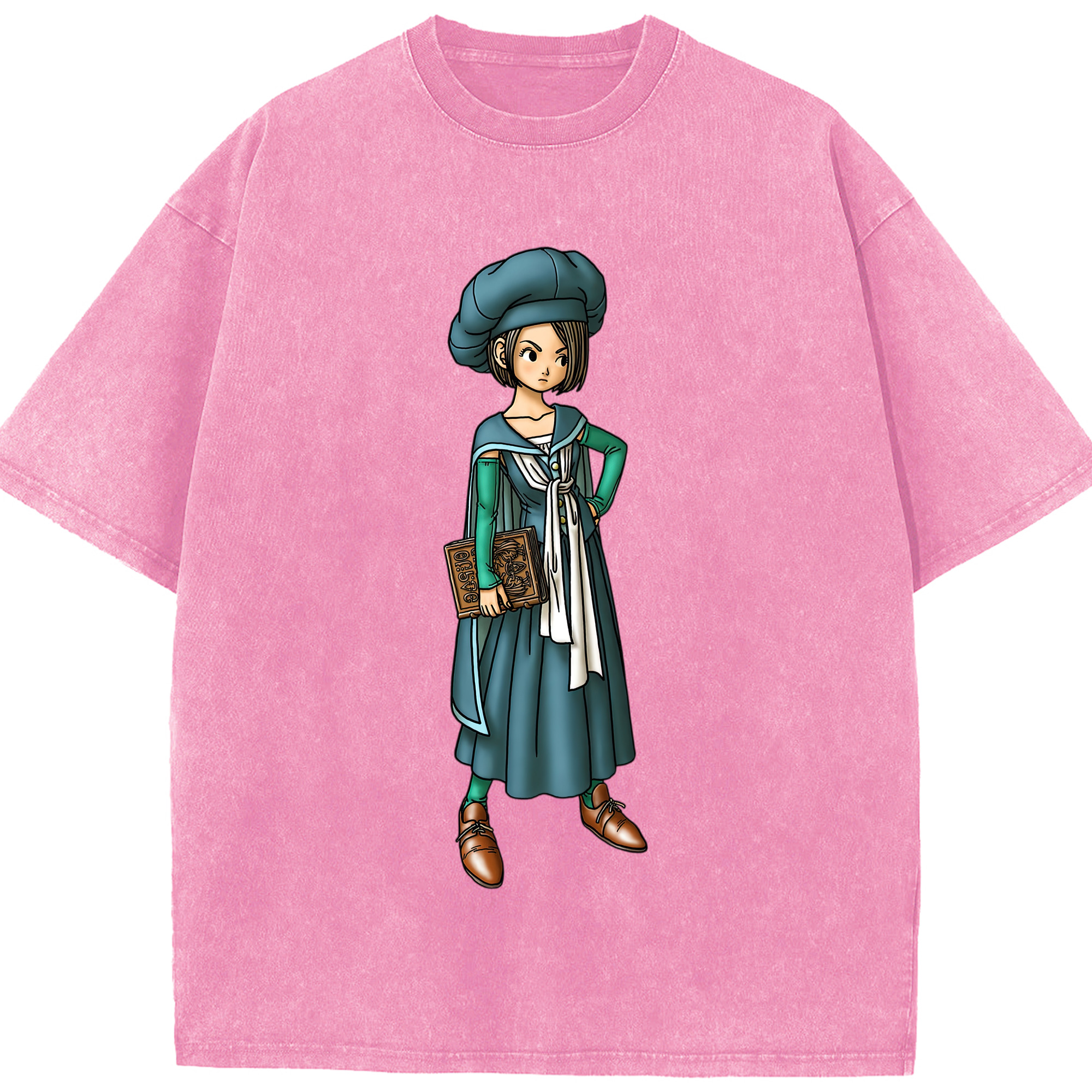 （画像用） ドラゴンクエスト Doragon Kuesuto Dragon Quest 綿100% ヴィンテージ風 半袖Tシャツ（フロントプリント）